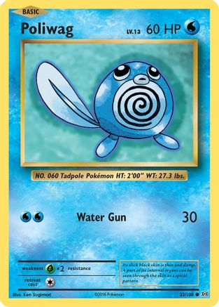 Poliwag 023/108  - Reverse Holofoil XY  Evolutions - Common