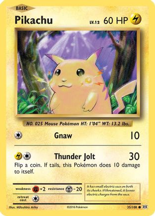 Pikachu 035/108  - Reverse Holofoil XY  Evolutions - Common