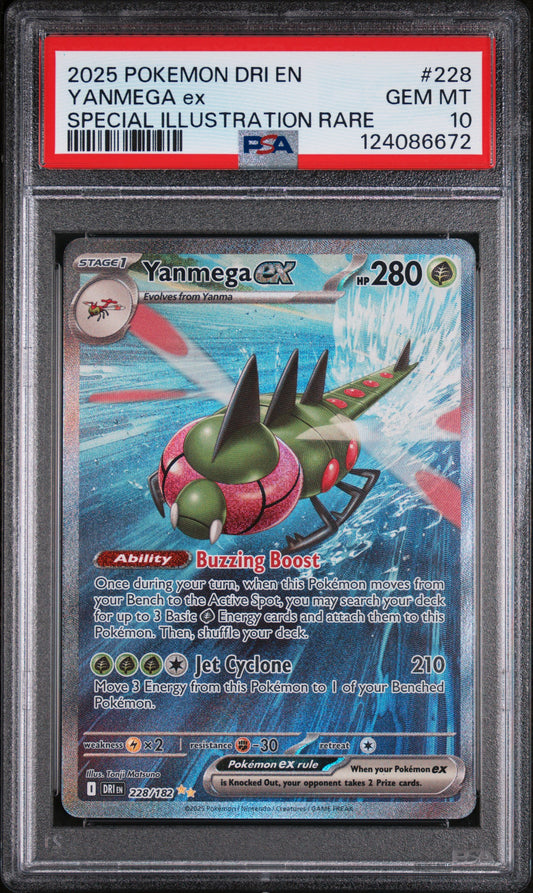 2025 Pokemon – Destined Rivals Rocket’s - #228 Yanmega EX SIR PSA 10