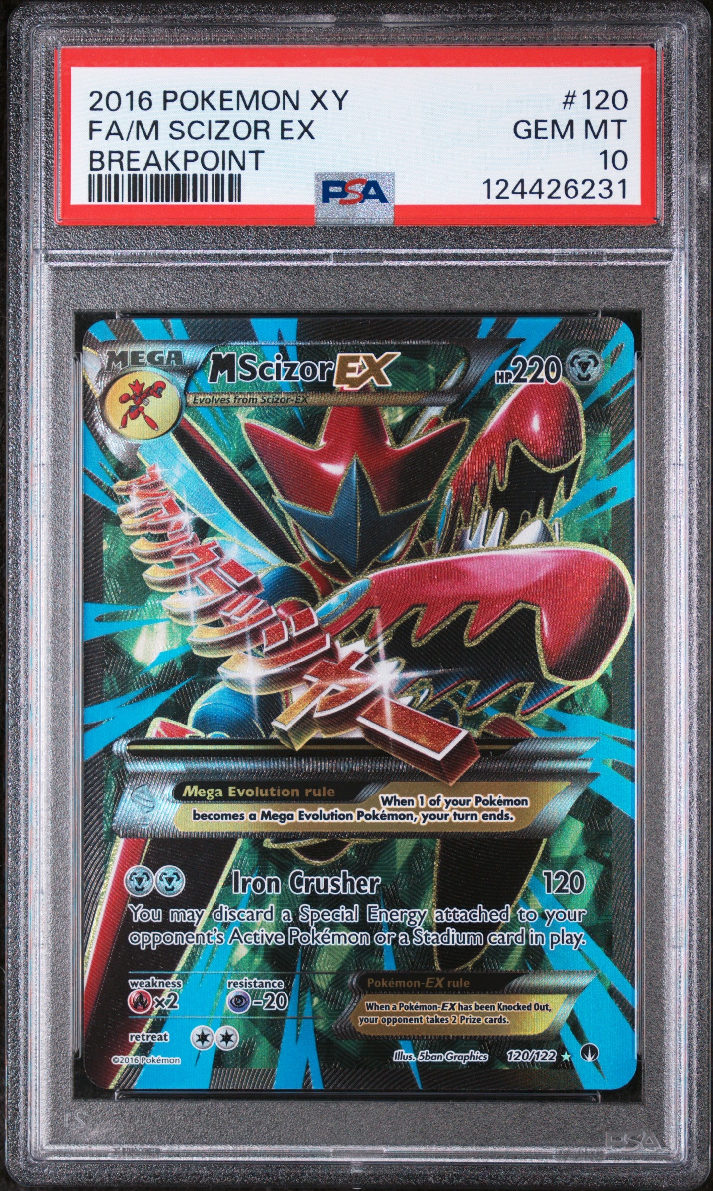 2016 Pokemon XY - Breakpoint Scizor EX #120 PSA 10