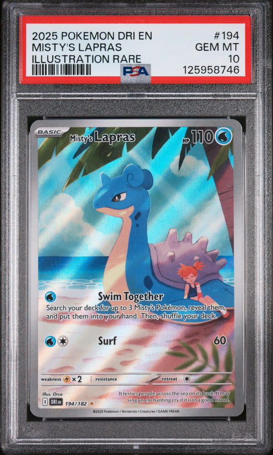 2025 Pokemon – Destined Rivals Misty’s Lapras Illustration Rare PSA 10