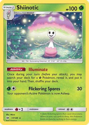 Shiinotic 017/149  - Holofoil SM Base Set - Holo Rare