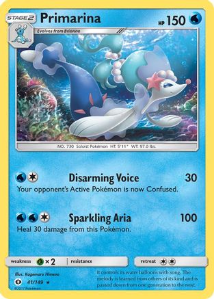 Primarina 041/149  SM Base Set - Rare