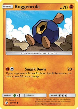 Roggenrola 069/149  - Reverse Holofoil SM Base Set - Common