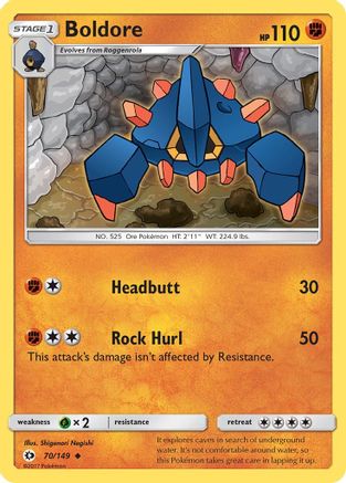 Boldore 070/149  - Reverse Holofoil SM Base Set - Uncommon