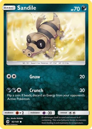 Sandile 083/149  - Reverse Holofoil SM Base Set - Common