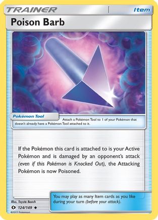 Poison Barb 124/149  - Reverse Holofoil SM Base Set - Uncommon