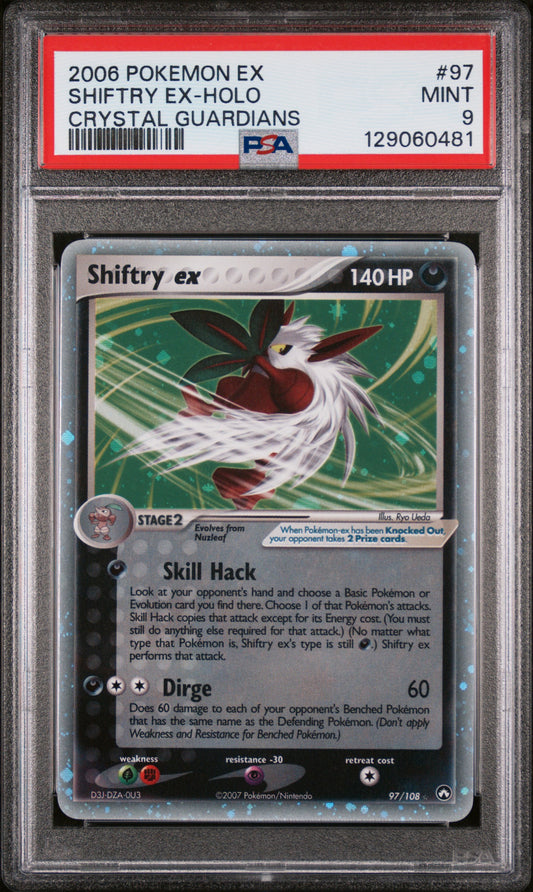 2006 Pokemon Ex - Crystal Guardians #097 Shiftry Ex - Holo PSA 9