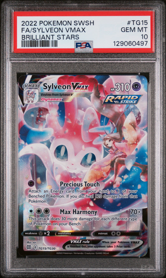 2022 Pokemon SWSH - Brilliant Stars TG15 Sylveon VMax PSA 10