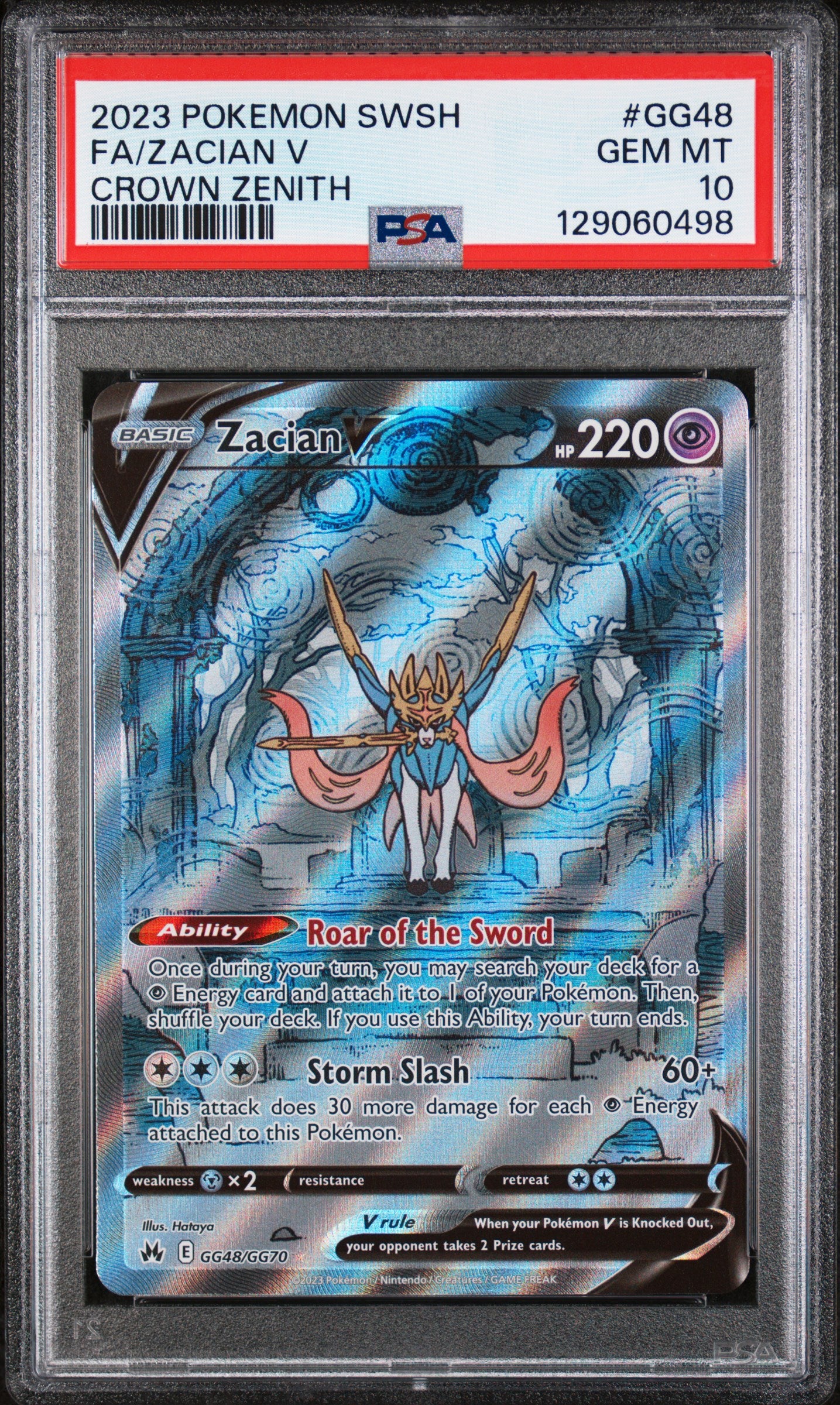 2023 Pokemon SWSH - Crown Zenith GG48 Zacian V PSA 10