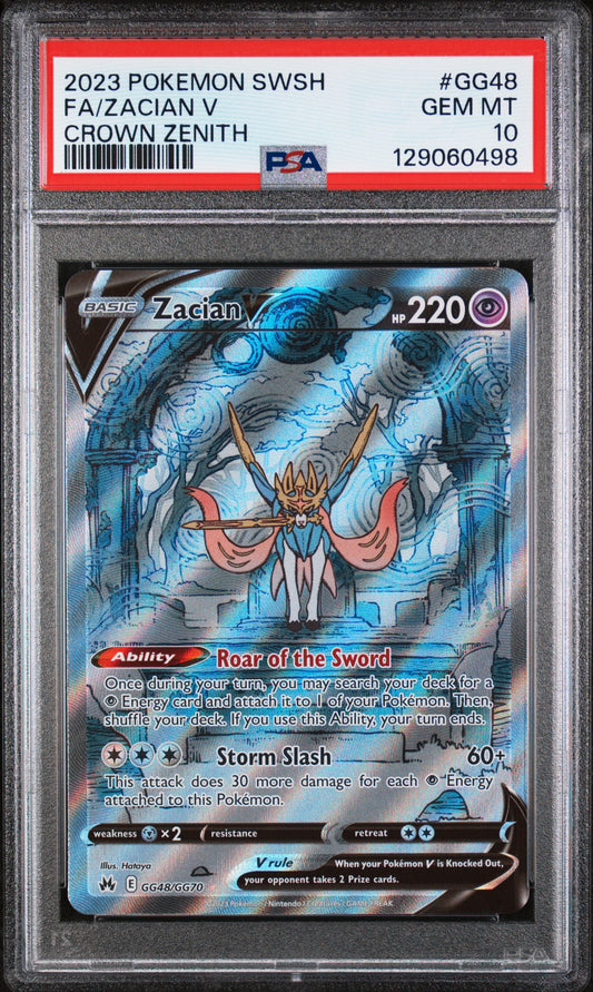 2023 Pokemon SWSH - Crown Zenith GG48 Zacian V PSA 10