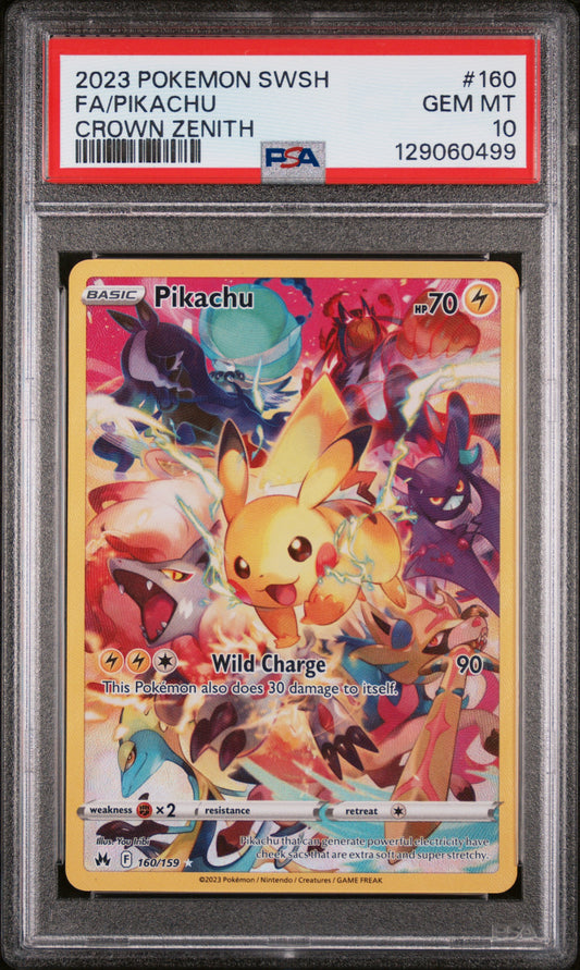 2023 Pokemon SWSH – Crown Zenith #160 Pikachu PSA 10