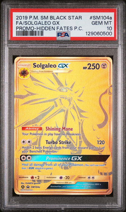 2019 Pokemon Black Star Promo - #SM104a Solgaleo GX PSA 10