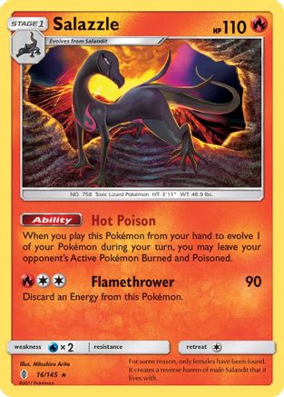 Salazzle 016/145  - Reverse Holofoil SM  Guardians Rising - Rare