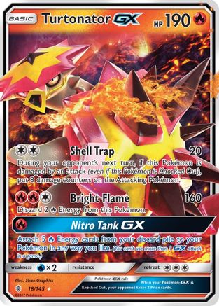 Turtonator GX 018/145  - Holofoil SM  Guardians Rising - Ultra Rare