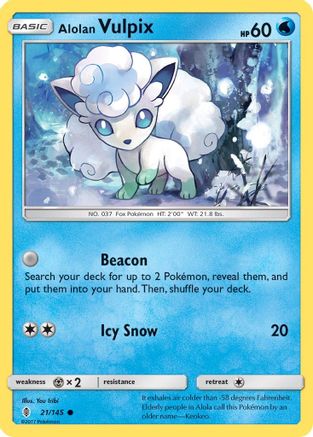 Alolan Vulpix 021/145  SM  Guardians Rising - Common