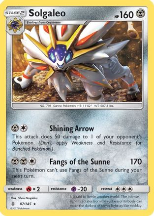 Solgaleo 087/145  SM  Guardians Rising - Rare