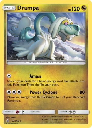 Drampa 097/145  - Reverse Holofoil SM  Guardians Rising - Holo Rare