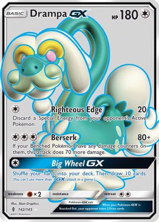 Drampa GX (Full Art) 142/145  - Holofoil SM  Guardians Rising - Ultra Rare