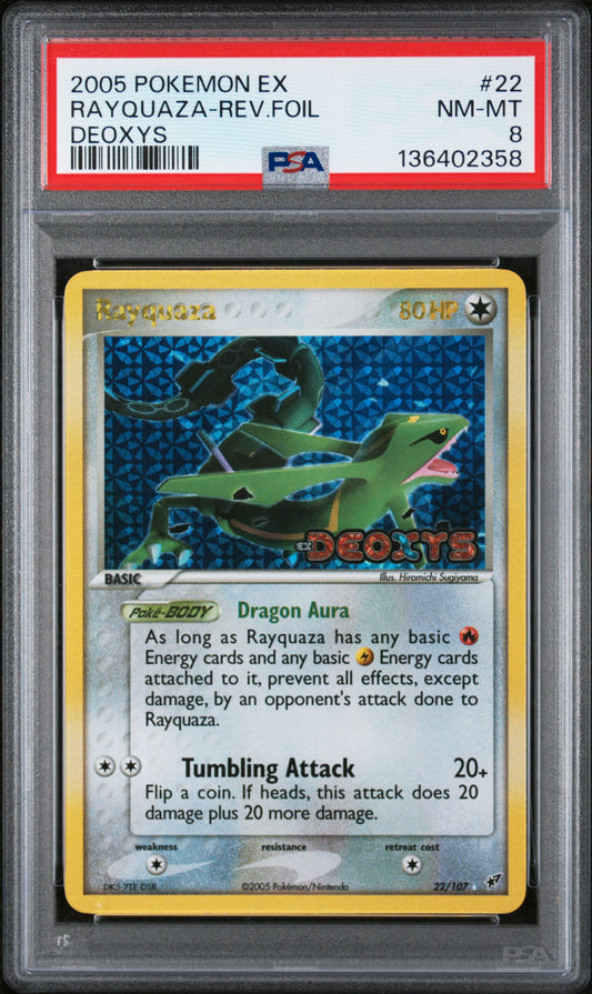 2005 Pokemon EX Deoxys - Rayquaza-Foil #22 PSA 8