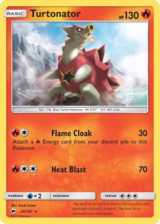Turtonator 026  SM  Burning Shadows - Rare