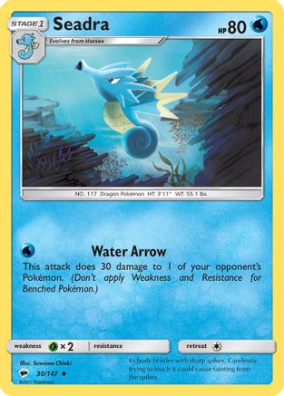 Seadra 030/147  - Reverse Holofoil SM  Burning Shadows - Uncommon