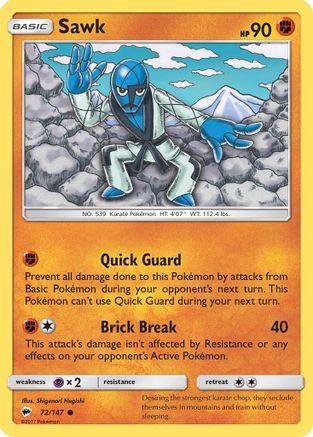 Sawk 072/147  - Reverse Holofoil SM  Burning Shadows - Common