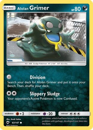 Alolan Grimer 083/147  - Reverse Holofoil SM  Burning Shadows - Common