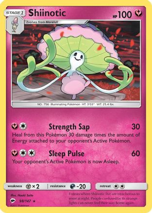 Shiinotic 098/147  - Reverse Holofoil SM  Burning Shadows - Rare