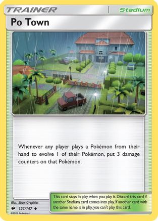 Po Town 121/147  - Reverse Holofoil SM  Burning Shadows - Uncommon