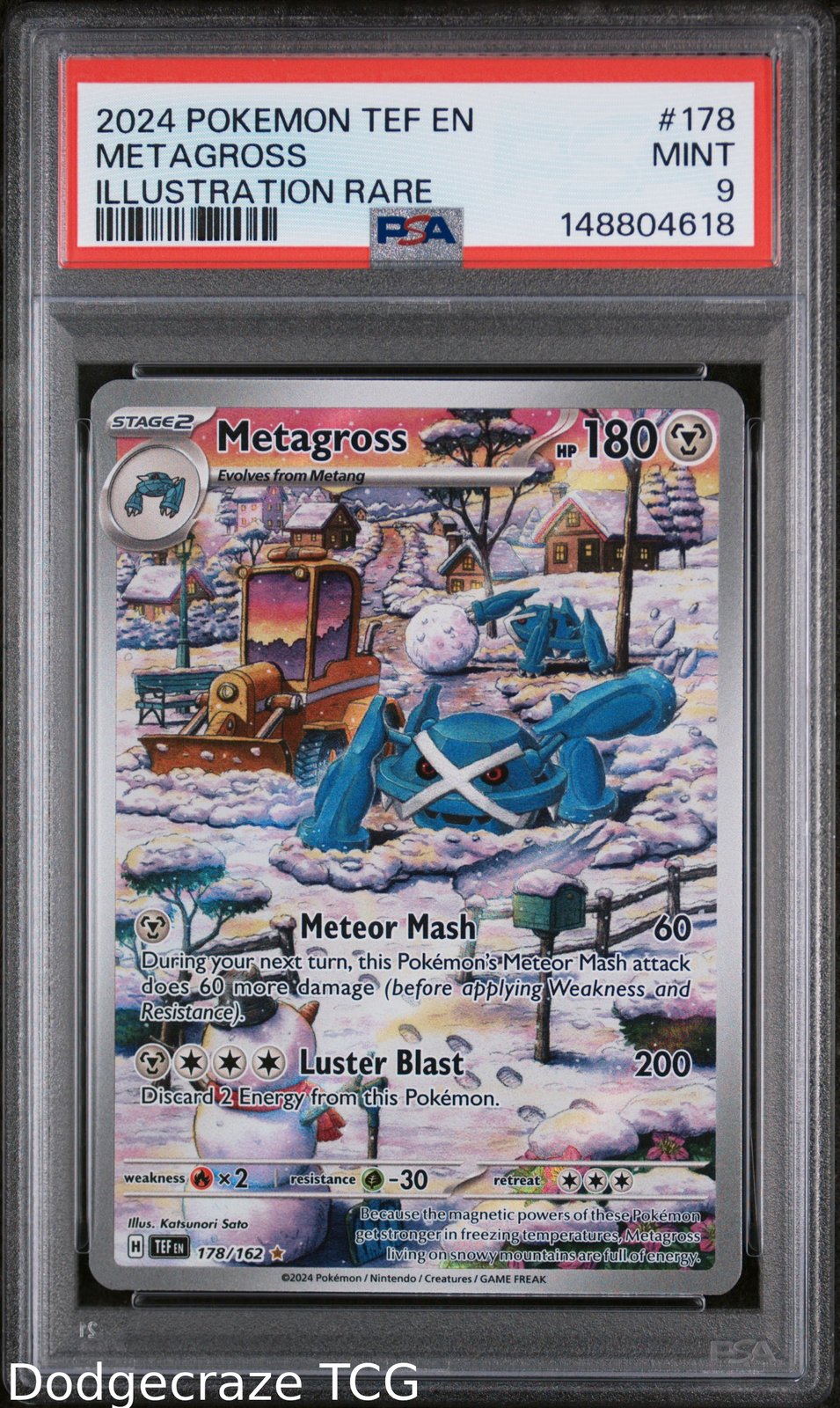 2024 Pokemon Temporal Forces Metagross Illustration Rare 178/162 PSA 9