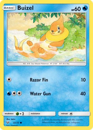 Buizel 022/73  - Reverse Holofoil Shining Legends - Common