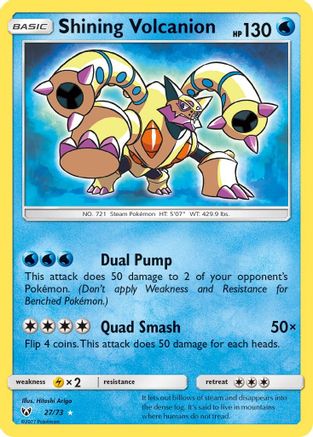 Shining Volcanion 027/73  - Holofoil Shining Legends - Shiny Holo Rare