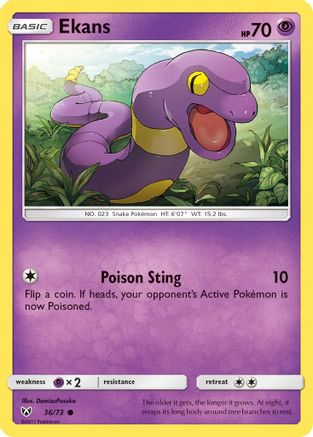 Ekans 036/73  - Reverse Holofoil Shining Legends - Common