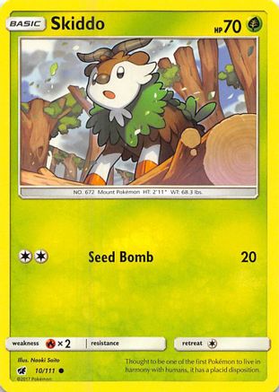 Skiddo 010/111  - Reverse Holofoil SM  Crimson Invasion - Common