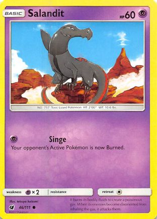 Salandit 046  - Reverse Holofoil SM  Crimson Invasion - Common
