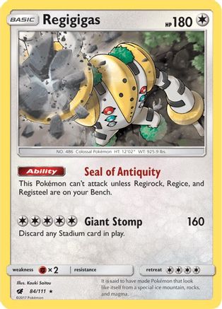 Regigigas 084/111  - Holofoil SM  Crimson Invasion - Holo Rare