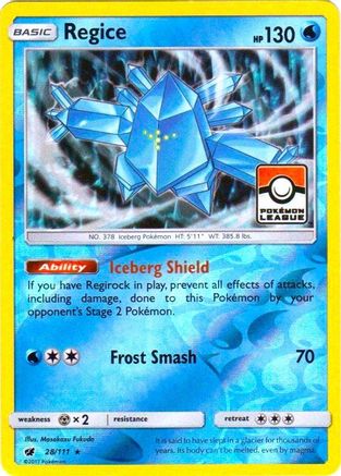 Regice 028/111  - Reverse Holofoil League & Championship Cards - Promo