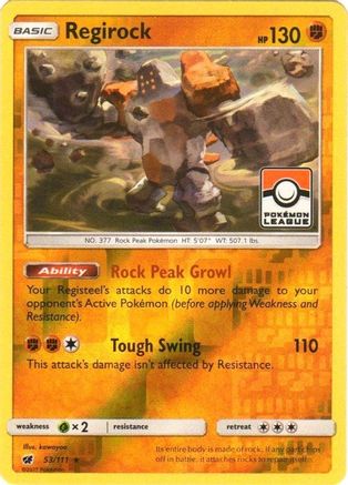 Regirock 053/111  - Reverse Holofoil League & Championship Cards - Promo
