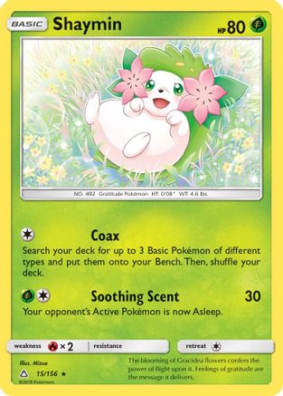 Shaymin (15) 015/156  - Reverse Holofoil SM  Ultra Prism - Holo Rare