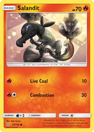 Salandit 025  - Reverse Holofoil SM  Ultra Prism - Common