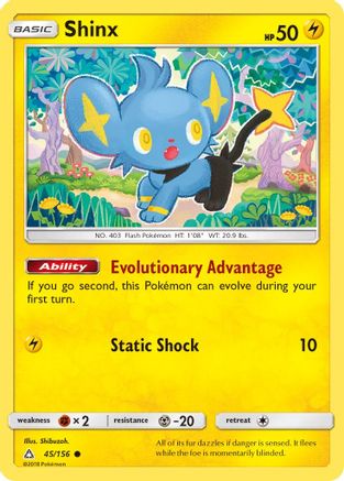 Shinx (45) 045/156  - Reverse Holofoil SM  Ultra Prism - Common