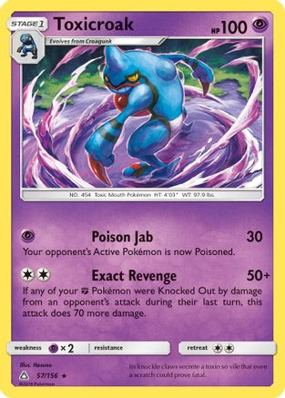 Toxicroak 057  SM  Ultra Prism - Rare
