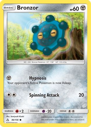Bronzor 086/156  - Reverse Holofoil SM  Ultra Prism - Common