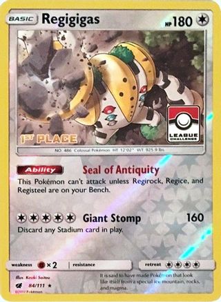 Regigigas 084/111  - Reverse Holofoil League & Championship Cards - Promo