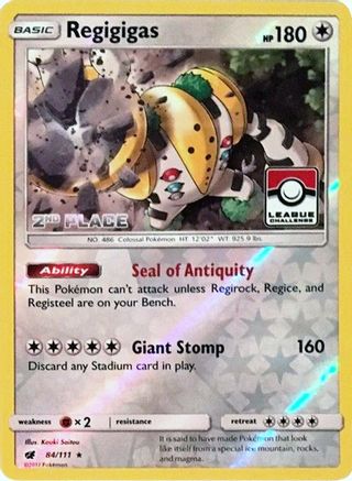 Regigigas 084/111  - Reverse Holofoil League & Championship Cards - Promo