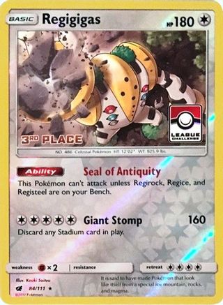 Regigigas 084/111  - Reverse Holofoil League & Championship Cards - Promo