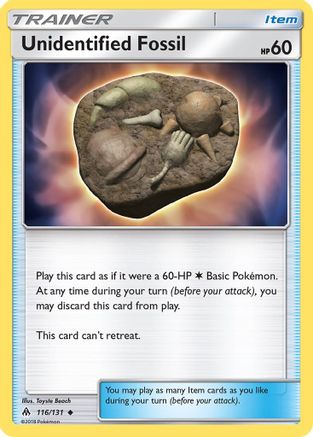 Unidentified Fossil  - Reverse Holofoil SM  Forbidden Light - Uncommon