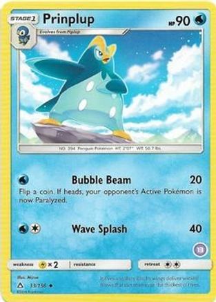 Prinplup (13) 033  SM Trainer Kit Alolan Sandslash & Alolan Ninetales - Uncommon