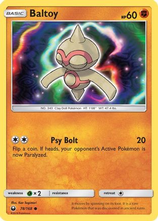Baltoy 078  - Reverse Holofoil SM  Celestial Storm - Common